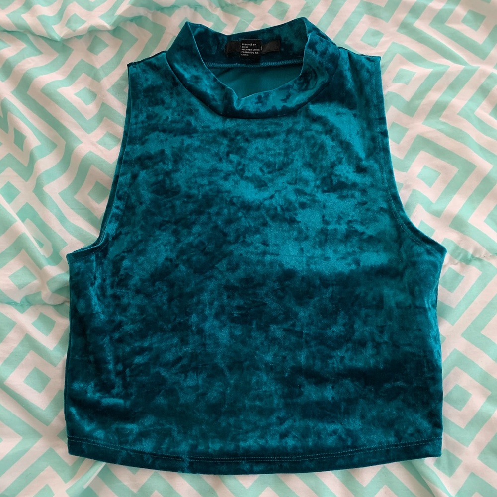 Plush velvet crop top